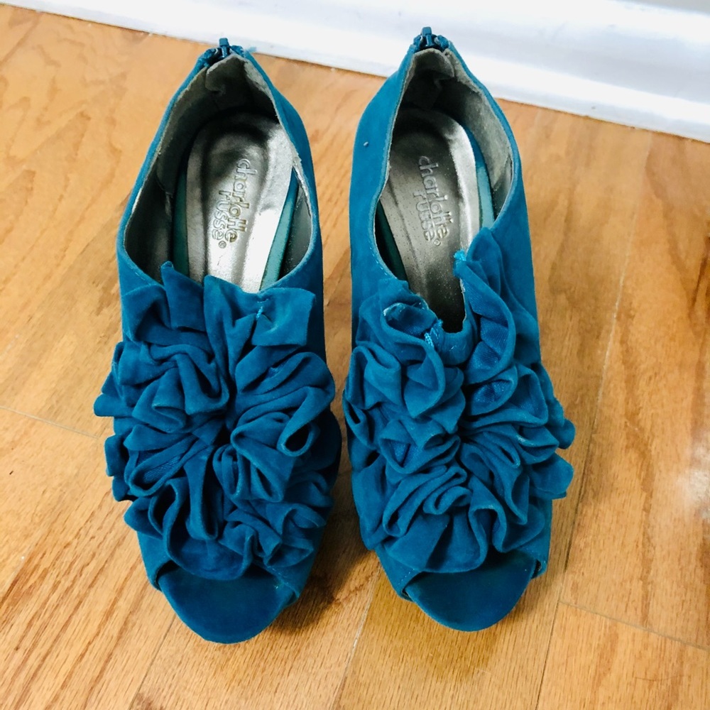 Teal Platform Heels WITH BOX!